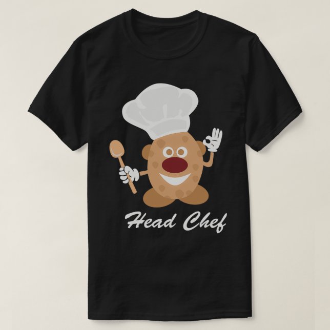 Camiseta Chef de la cabeza de la papa (Diseño del anverso)