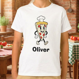 Camiseta Chef de Pizza de Dibujos Animados Retro Vintage
