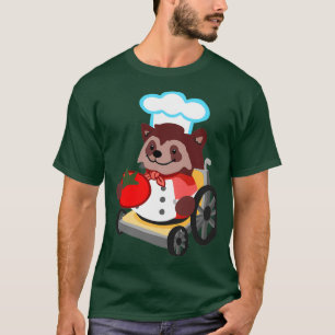 Camiseta Chef de Raccoon con silla de ruedas demasiado coci