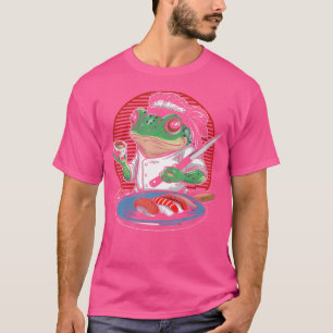 Camiseta Chef de rana Sushi Kawaii Samurai Anime Comida jap