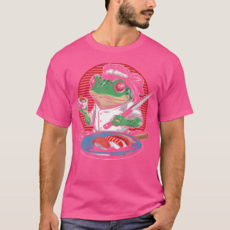 Camiseta Chef de rana Sushi Kawaii Samurai Anime Comida jap