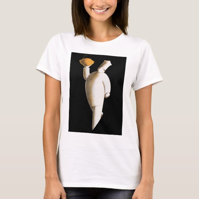 Camiseta Chef de restaurante Art Deco, Negocio Vintage (Anverso)