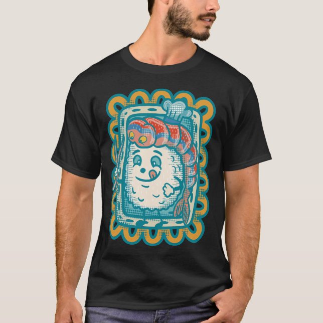 Camiseta Chef de Sushi de Camarón Retro (Anverso)