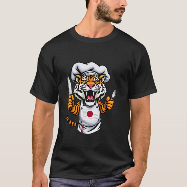 Camiseta Chef de Sushi Tigre (Anverso)