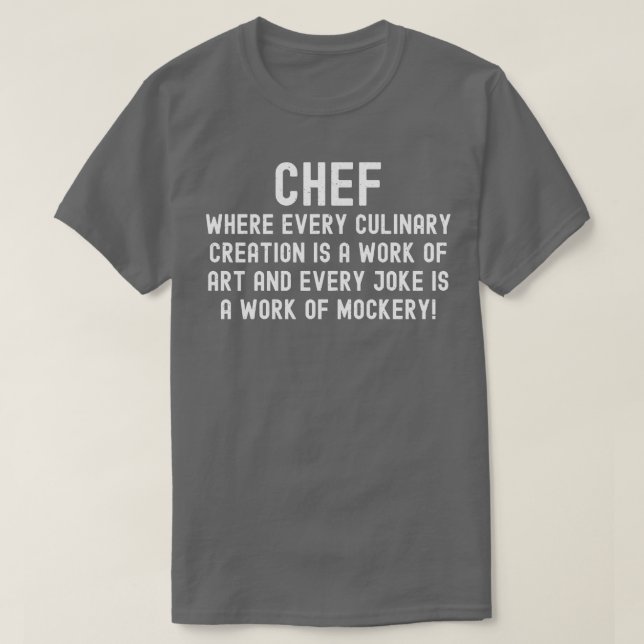 Camiseta Chef donde cada creación culinaria es una obra de  (Diseño del anverso)