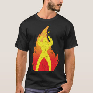 Camiseta Chef Grill Cocinero Ninja Flame Caliente Funny Ret