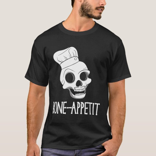 Camiseta Chef - Halloween Skeleton Pun Bone Apetito Ch (Anverso)