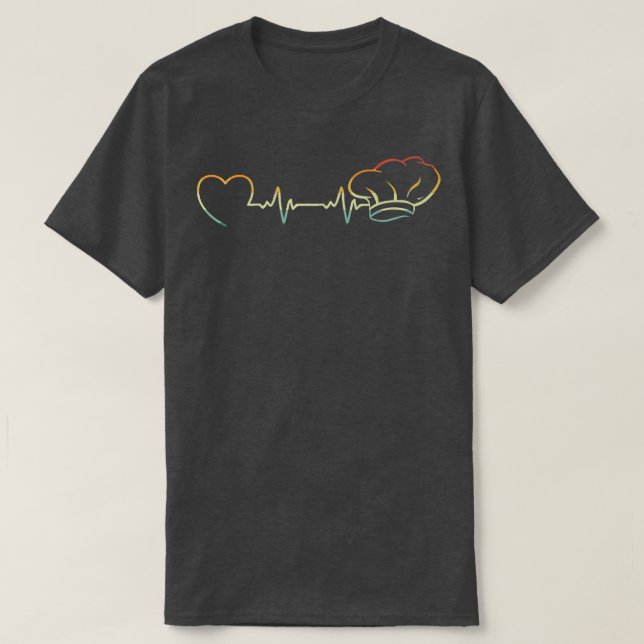 Camiseta Chef Heartbeat EKG Cooking Master Chef Hat Proud C (Diseño del anverso)