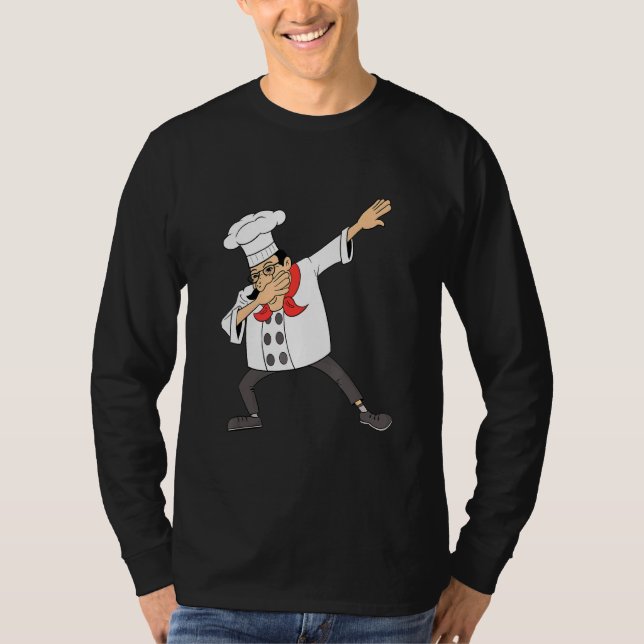 Camiseta Chef Hombres Mujeres Cocinando Hip Hop Dabbing Dan (Anverso)
