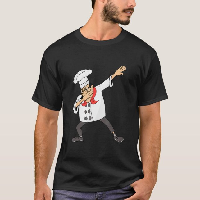 Camiseta Chef Hombres Mujeres Cocinando Hip Hop Dabbing Dan (Anverso)