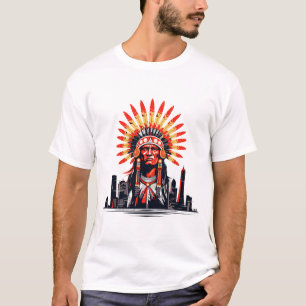 Camiseta Chef indígena americano en el arte urbano moderno