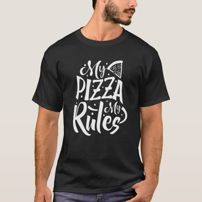 Camiseta Chef italiano Pizzeria Pizzeria My Pizza My Rule (Anverso)