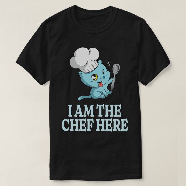 Camiseta Chef Kitty Funny Cocinando a los amantes del gato  (Diseño del anverso)