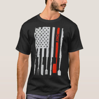 Camiseta Chef Knife Cocinero 4 de Julio Medio Americano