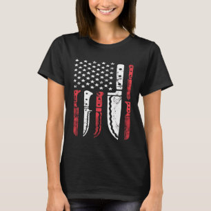 Camiseta Chef Knife Experto en cocina patriótica Cocina