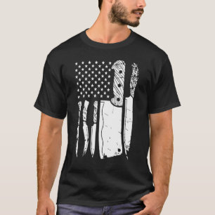 Camiseta Chef Knife Patriótico Pascua Bandera Estadounidens