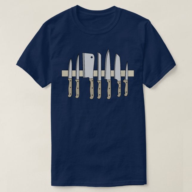 Camiseta Chef Knife T Shirt Kitchen Knives On Knife Holder  (Diseño del anverso)