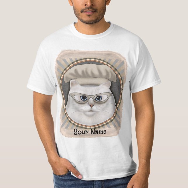 Camiseta Chef persa de gato (Anverso)