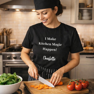 Camiseta Chef privado cocina mágica en blanco y negro