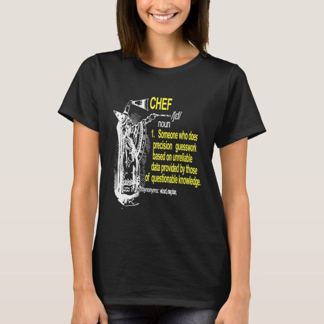 Camiseta Chef que significa Shirant Chef Noun Definition (Anverso)