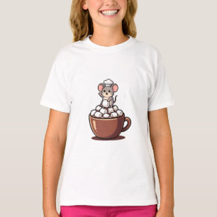 Camiseta Chef Ratón en Taza de Cacao con Malvavisco para Ni