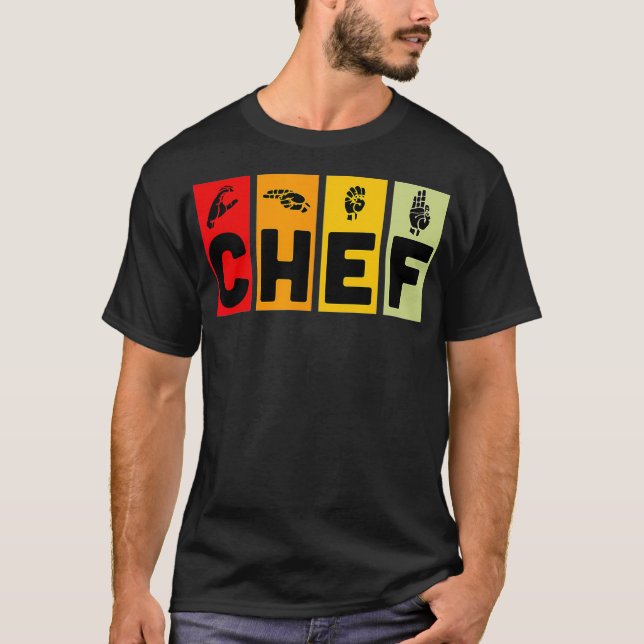 Camiseta Chef Rótulo ASL Idioma Culinario Graduado Chef (Anverso)