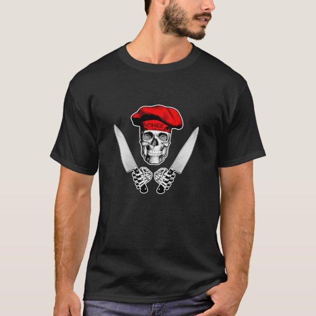 Camiseta Chef Skull con Chef Knives (Anverso)