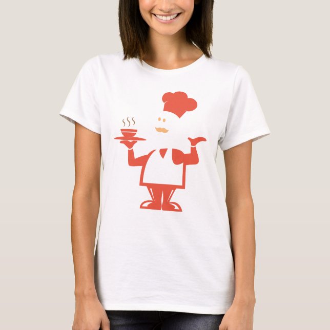 Camiseta Chef sosteniendo un tazón de sopa (Anverso)