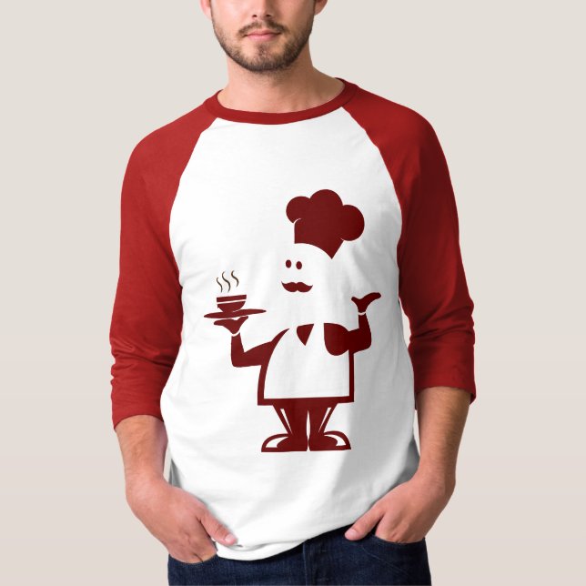 Camiseta Chef sosteniendo un tazón de sopa (Anverso)