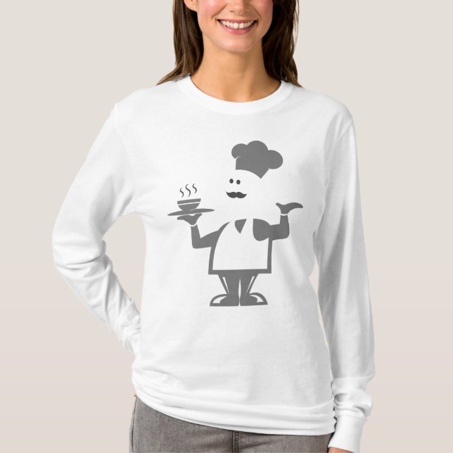 Camiseta Chef sosteniendo un tazón de sopa (Anverso)