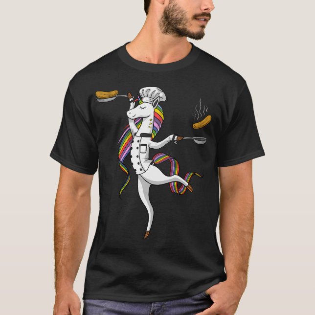 Camiseta Chef Unicornio Cocinando (Anverso)