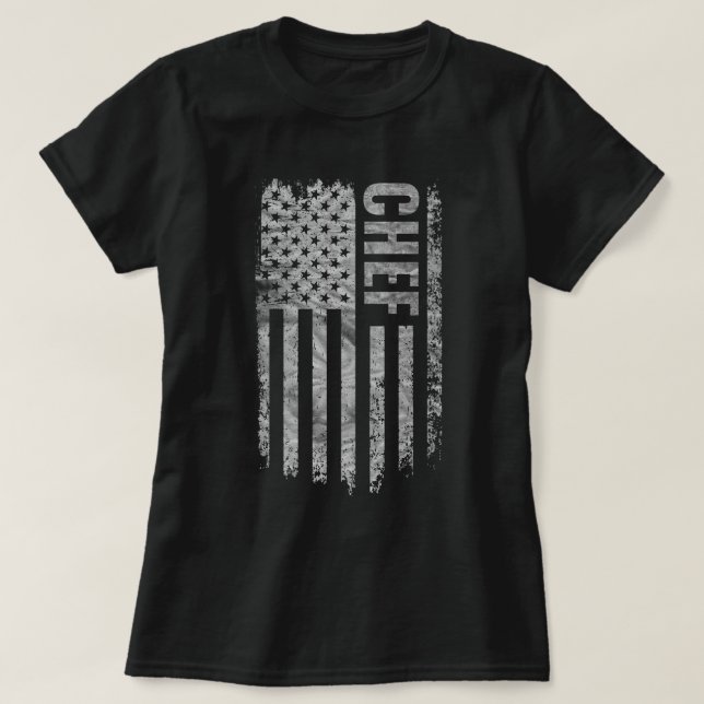 Camiseta Chef USA Flag Distressed design (Diseño del anverso)