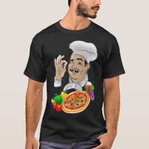Camiseta Chef y gran pizza italiana 1