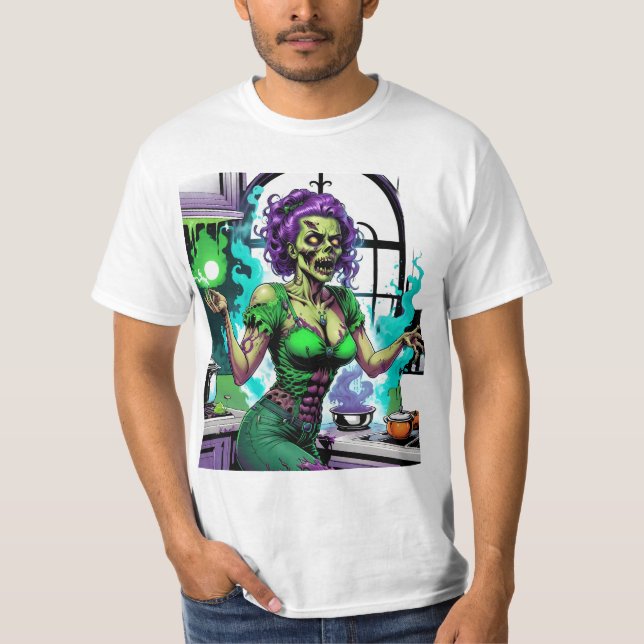 Camiseta Chef zombie: Cocinando delicias fantasmales en el  (Anverso)