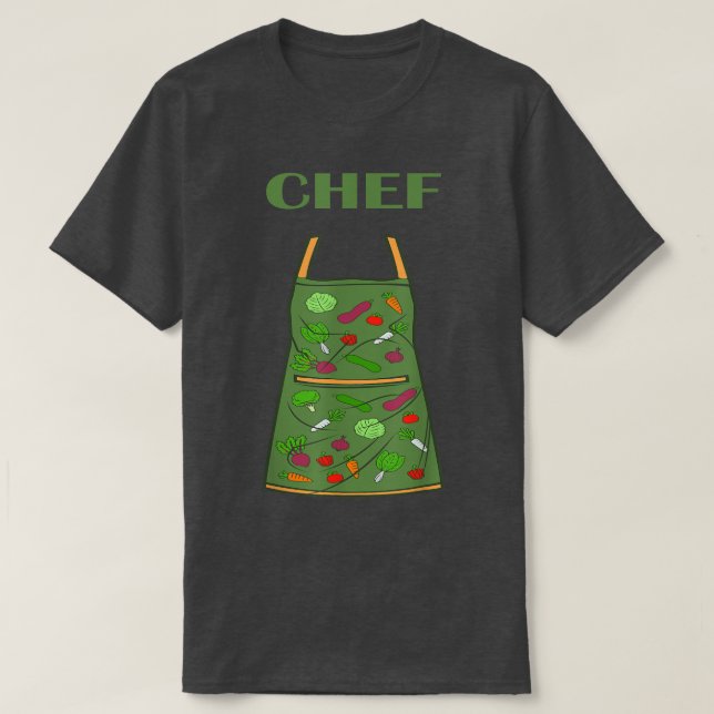 Camiseta Chefs Vegetarianos Cocineros Apron Chef (Diseño del anverso)
