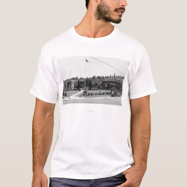 Camiseta Chehalis, opinión de la ciudad de WA y centro (Anverso)