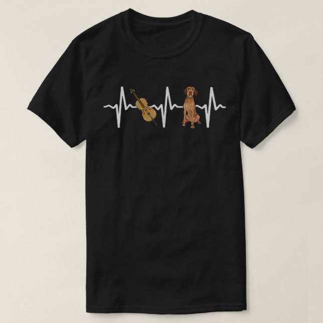 Camiseta Chello Cableado Vizsla Heartbeat Dog Lover  (Diseño del anverso)