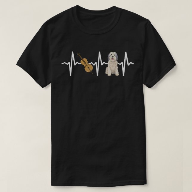 Camiseta Chello Polaco Lowland Sheepdog Heartbeat Dog Lover (Diseño del anverso)