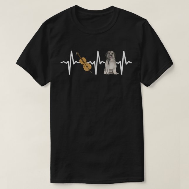 Camiseta Chello Pyrenean Shepherd Heartbeat Dog Lover  (Diseño del anverso)