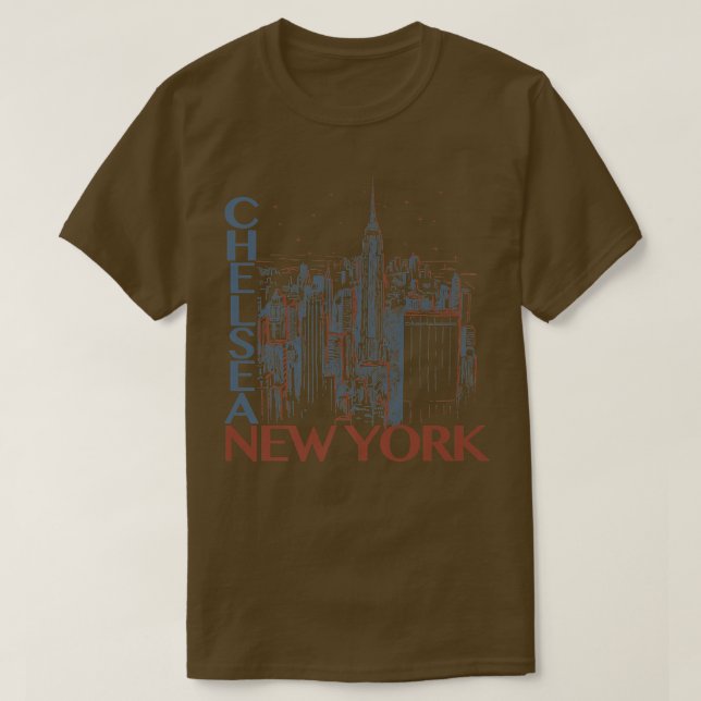 Camiseta Chelsea de moda Nueva York Poster de la ciudad noc (Diseño del anverso)