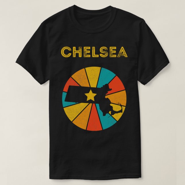 Camiseta Chelsea Massachusetts Vintage Distresage Souvenir (Diseño del anverso)