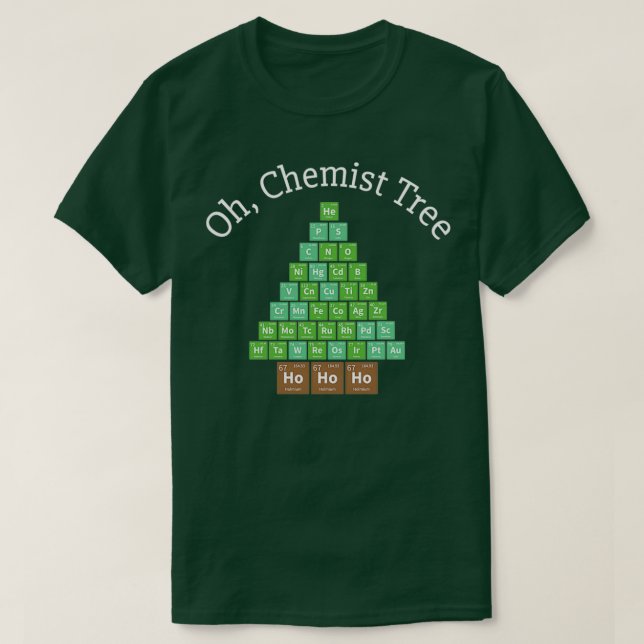 Camiseta Chemist Tree Christmas Ho Ho Ho Chemistry Science  (Diseño del anverso)