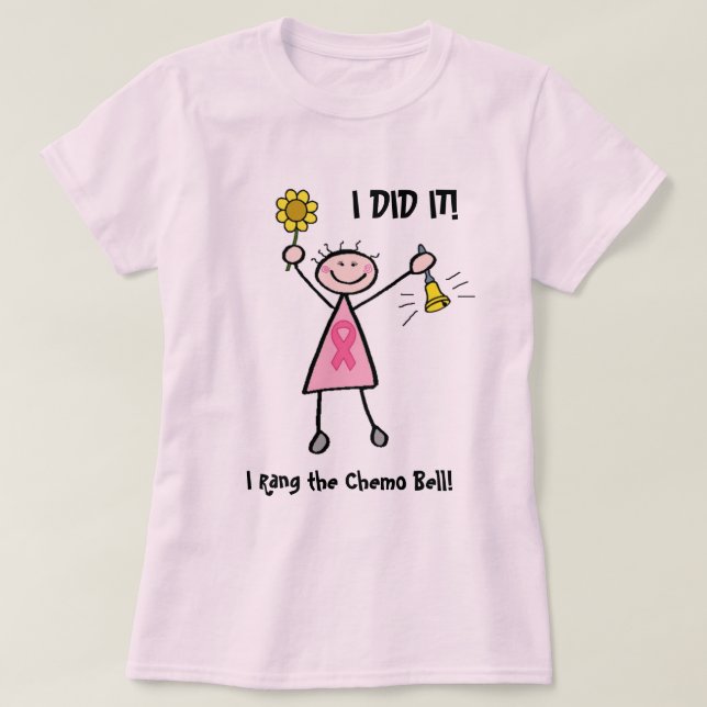 Camiseta Chemo Bell - cáncer de pecho rosado de la cinta (Diseño del anverso)