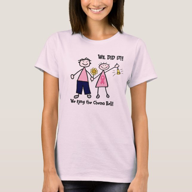 Camiseta Chemo Bell - cáncer de pecho rosado de la cinta (Anverso)
