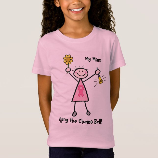 Camiseta Chemo Bell - cáncer de pecho rosado de la cinta (Anverso)