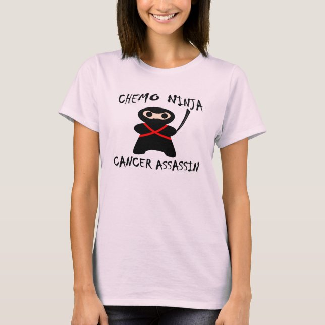 Camiseta Chemo Ninja mata a rosa del cáncer de pecho (Anverso)