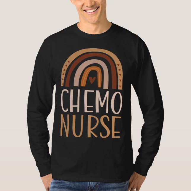 Camiseta Chemo Nurse Boho Bohemian Rainbow Nursing School (Anverso)