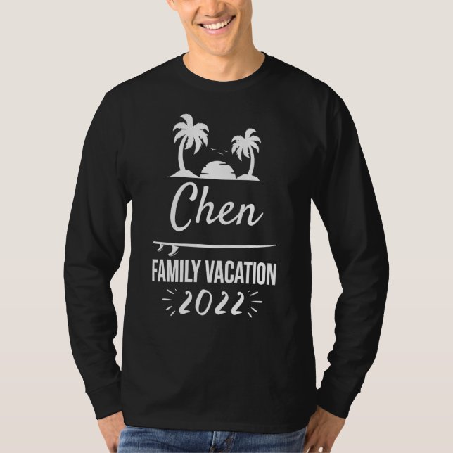 Camiseta Chen Family Vacation Tropical Group Trip Beach (Anverso)