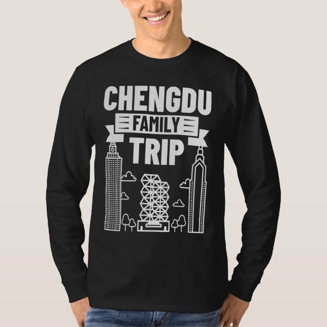 Camiseta Chengdu China city skyline map travel (Anverso)