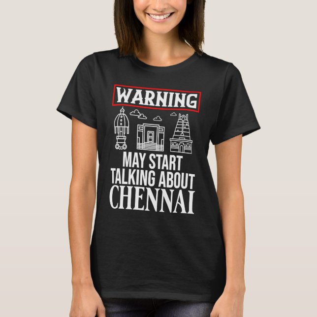 Camiseta Chennai India City Skyline Map Travel (Anverso)